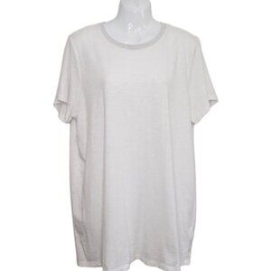 Torrid White Tee Sparkle Silver Neck Detail Size 2X